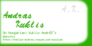 andras kuklis business card